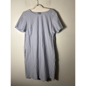 COS Light Blue Gray Short Sleeve Cotton Knee Length Dress Sz 8
